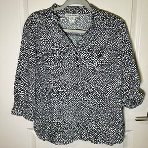 Telluride Clothing Co Women’s 3/4 Sleeve Top Size XL Extra Large Roll Tab Linen